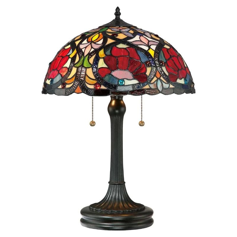 Quoizel Tiffany LED Tafellamp Larissa | 2X E27 Max 60W | Vintage Bronze
