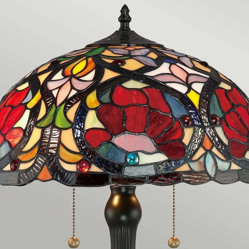 Quoizel Tiffany LED Tafellamp Larissa | 2X E27 Max 60W | Vintage Bronze