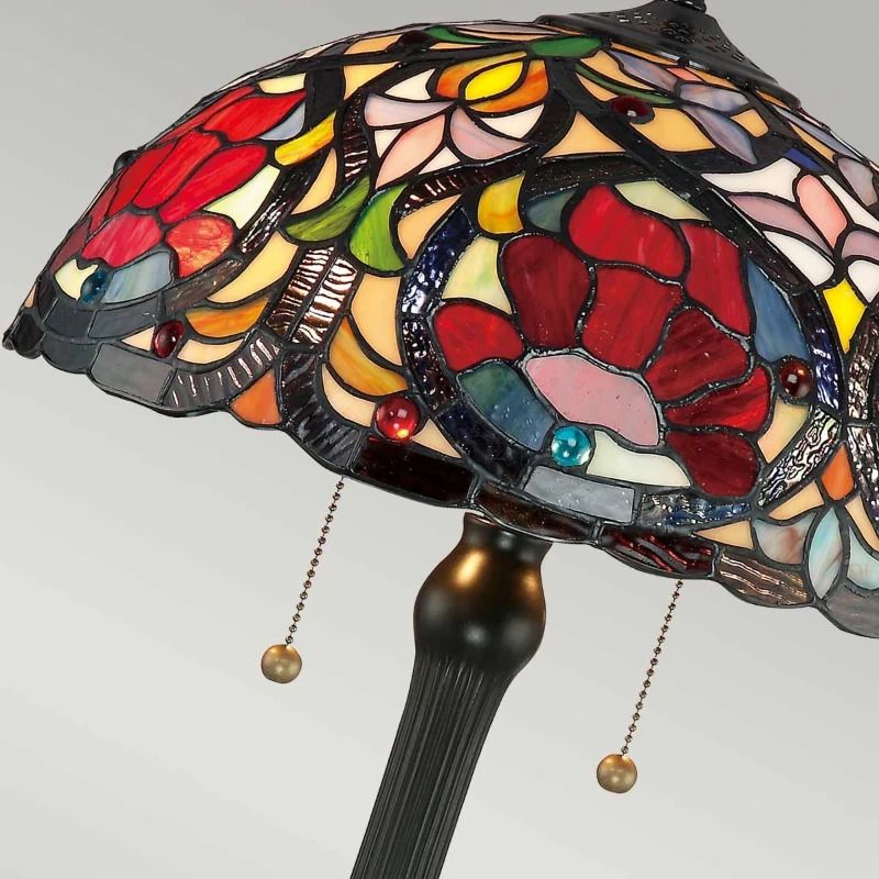 Quoizel Tiffany LED Tafellamp Larissa | 2X E27 Max 60W | Vintage Bronze