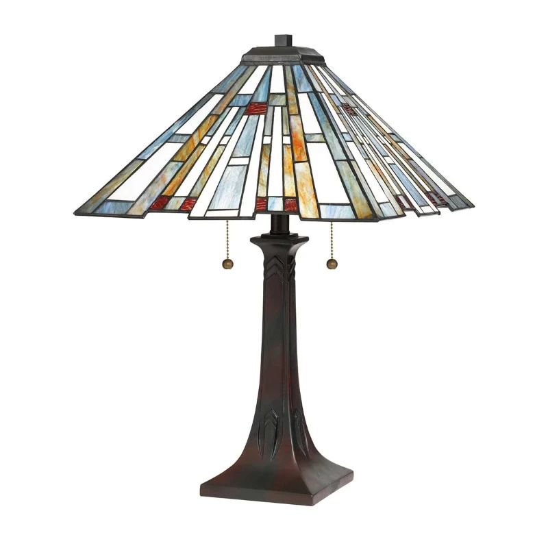 Quoizel Tiffany LED Tafellamp Maybeck | 2X E27 Max 60W | Valiant Bronze