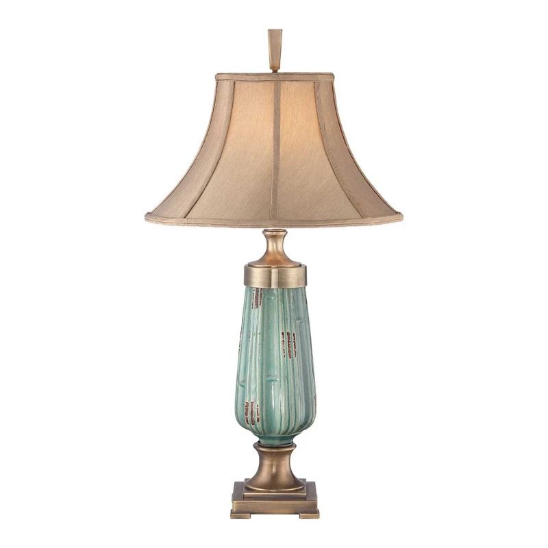 Quoizel LED Tafellamp Monteverde | 1X E27 Max 60W | Green/Aged Brass