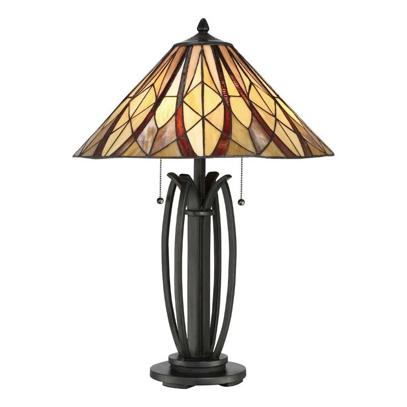 Quoizel Tiffany LED Tafellamp Victory | 2X E27 Max 60W | Valiant Bronze