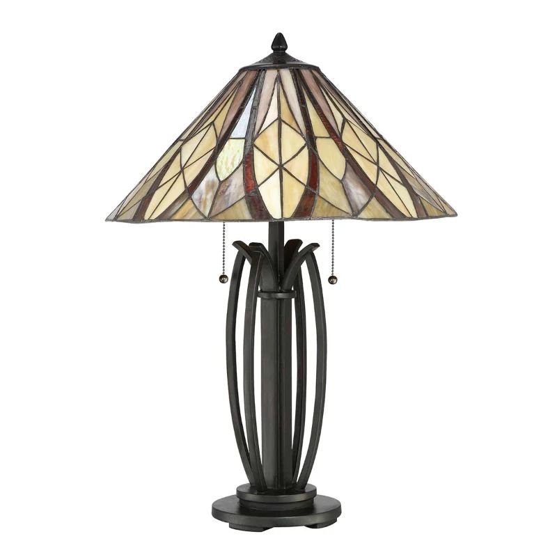 Quoizel Tiffany LED Tafellamp Victory | 2X E27 Max 60W | Valiant Bronze