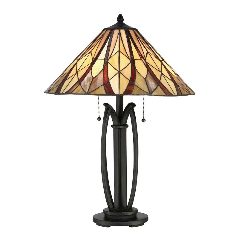 Quoizel Tiffany LED Tafellamp Victory | 2X E27 Max 60W | Valiant Bronze