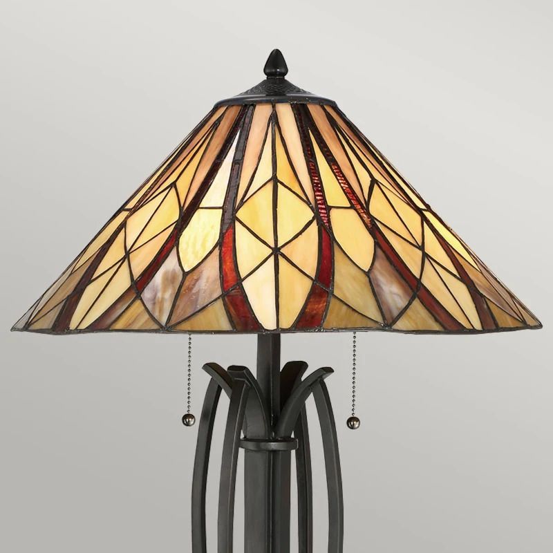 Quoizel Tiffany LED Tafellamp Victory | 2X E27 Max 60W | Valiant Bronze