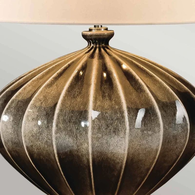 Elstead Lighting LED Tafellamp Rib Pumpkin | 1X E27 Max 60W | Brown and Black