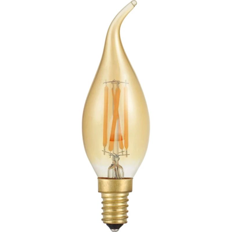 SPL E14 LED Kaarslamp | 4W Goud 2500K 220V/240V 825 | 360° Dimbaar