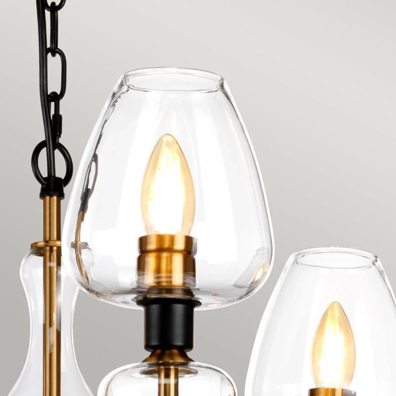 Elstead Lighting LED Hanglamp Armand | 3X E14 Max 40W | Dimbaar | Aged Brass Plated & Charcoal Black Paint