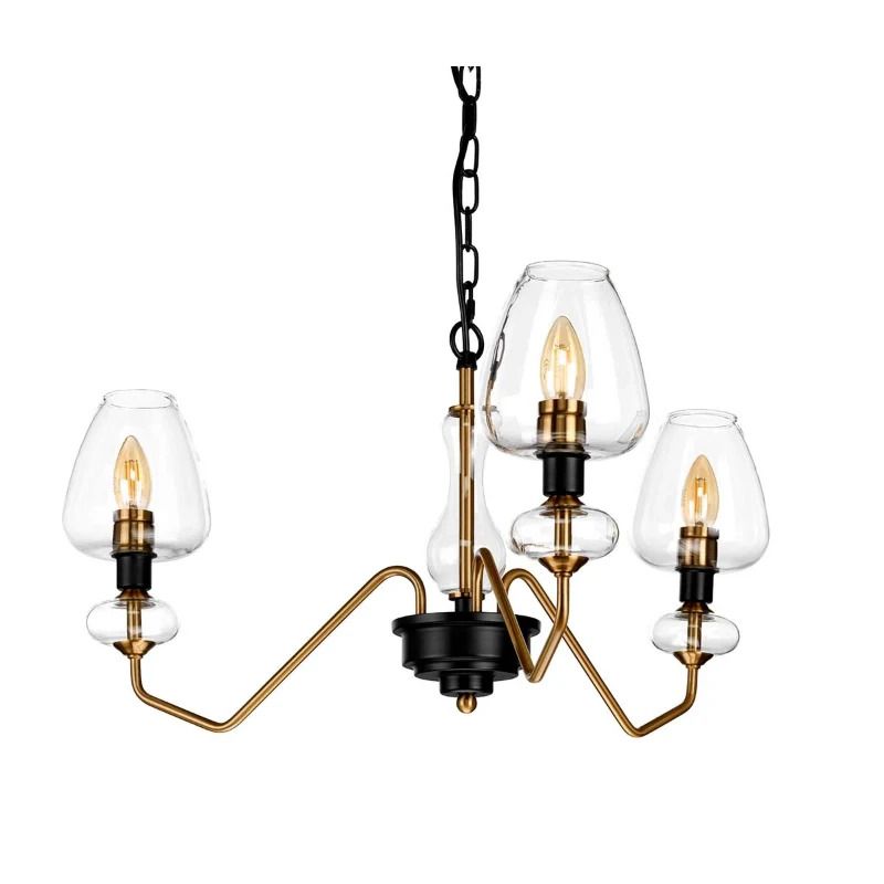 Elstead Lighting LED Hanglamp Armand | 3X E14 Max 40W | Dimbaar | Aged Brass Plated & Charcoal Black Paint