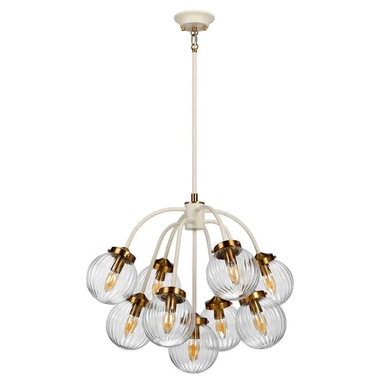 Elstead Lighting LED Hanglamp Cosmos | 9X E14 Max 8W | Dimbaar | Cream Painted and Aged Brass