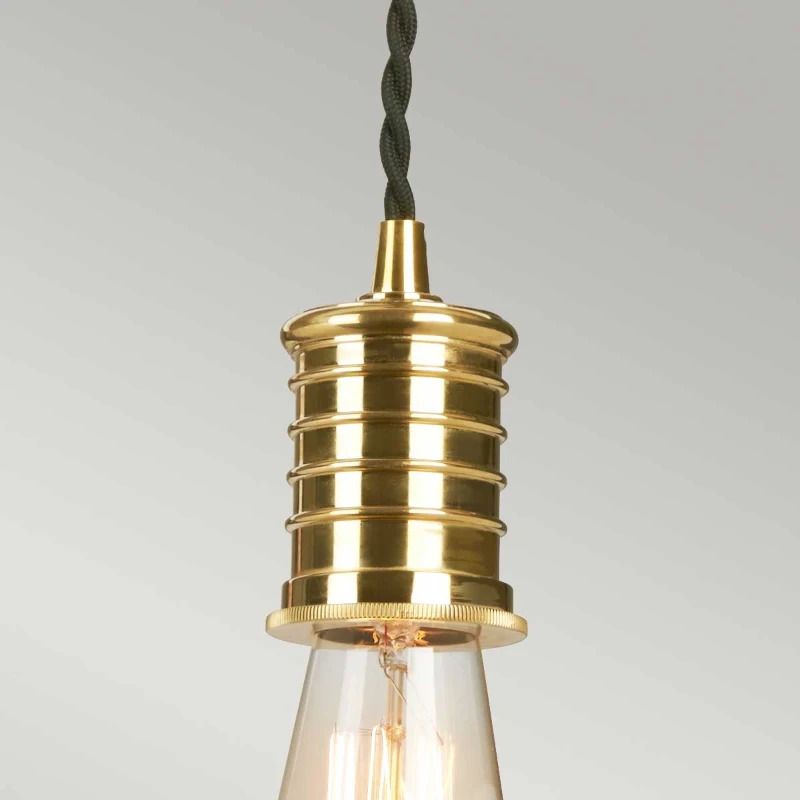 Elstead Lighting LED Hanglamp Douille | 1X E27 Max 60W | Dimbaar | Black/Polished Brass