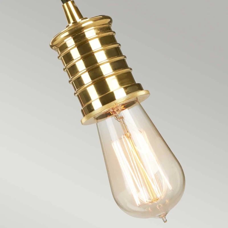 Elstead Lighting LED Hanglamp Douille | 1X E27 Max 60W | Dimbaar | Black/Polished Brass
