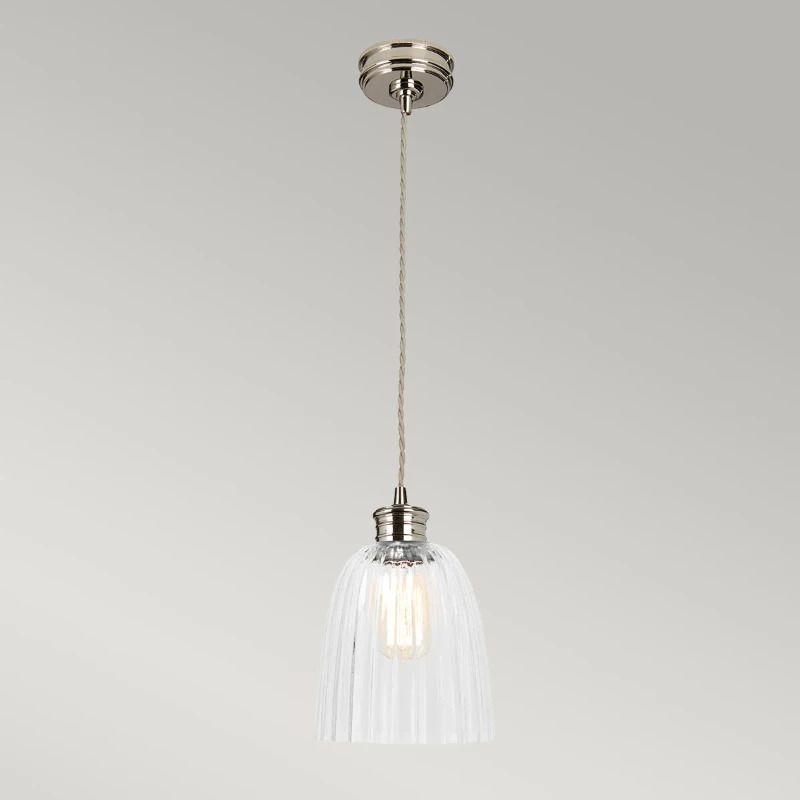Elstead Lighting LED Hanglamp Douille | 1X E27 Max 60W | Dimbaar | Polished Nickel
