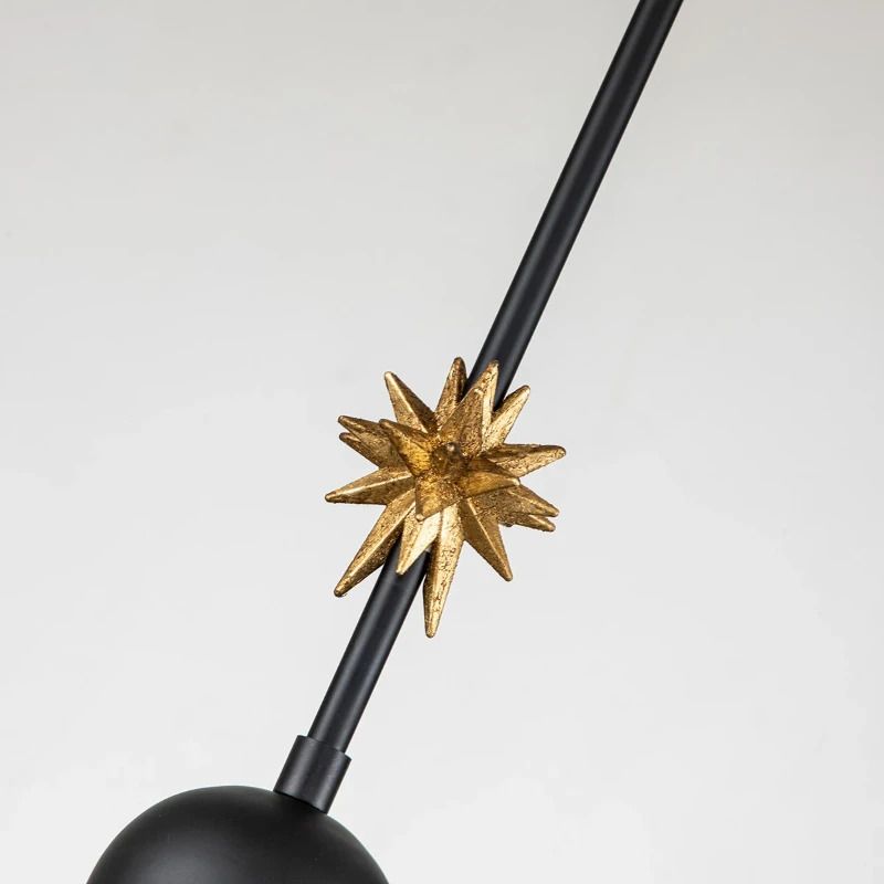 Elstead Lighting LED Hanglamp Etoile | 1X E27 Max 60W | Dimbaar | Matte Black and Gold Leaf