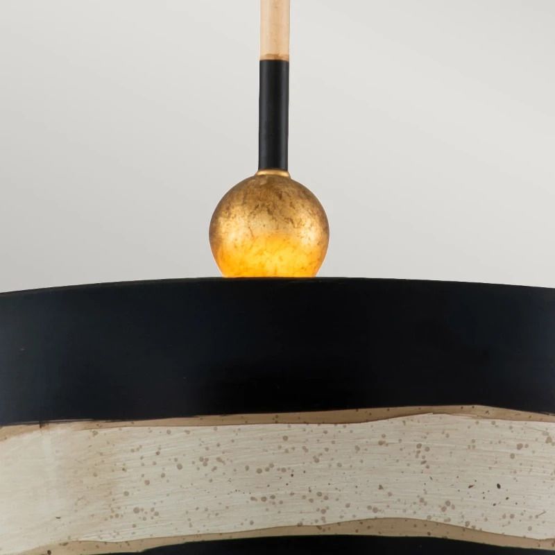 Flambeau LED Hanglamp South Beach | 1X E27 Max 60W | Dimbaar | Black, Putty & Gold Leaf