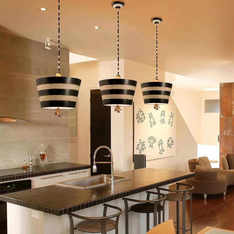 Flambeau LED Hanglamp South Beach | 1X E27 Max 60W | Dimbaar | Black, Putty & Gold Leaf