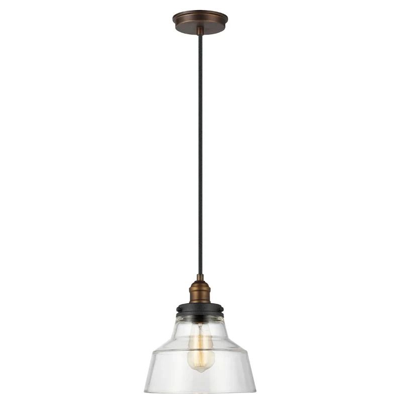 Feiss LED Hanglamp Baskin | 1X E27 Max 60W | Dimbaar | Painted Aged Brass/Dark Weathered Zinc