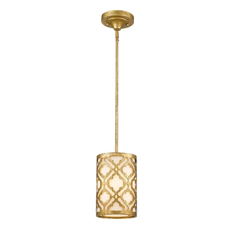 Gilded Nola LED Hanglamp Arabella | 1X E27 Max 60W | Dimbaar | Distressed Gold, Ivory Shade