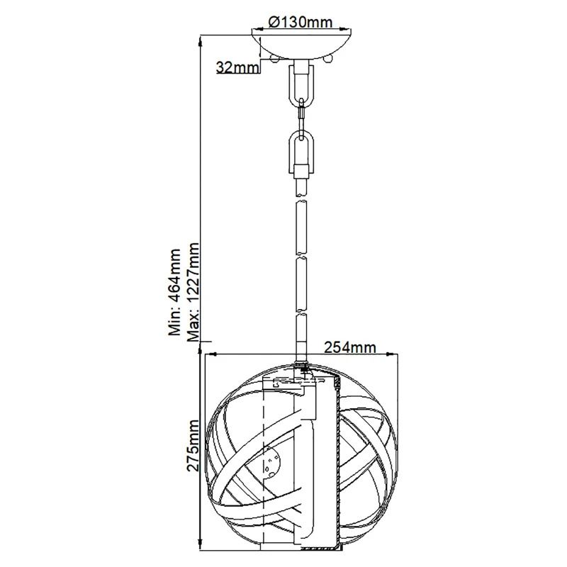 Hinkley LED Hanglamp Carson | 1X E27 Max 40W | IP44 | Dimbaar | Vintage Iron