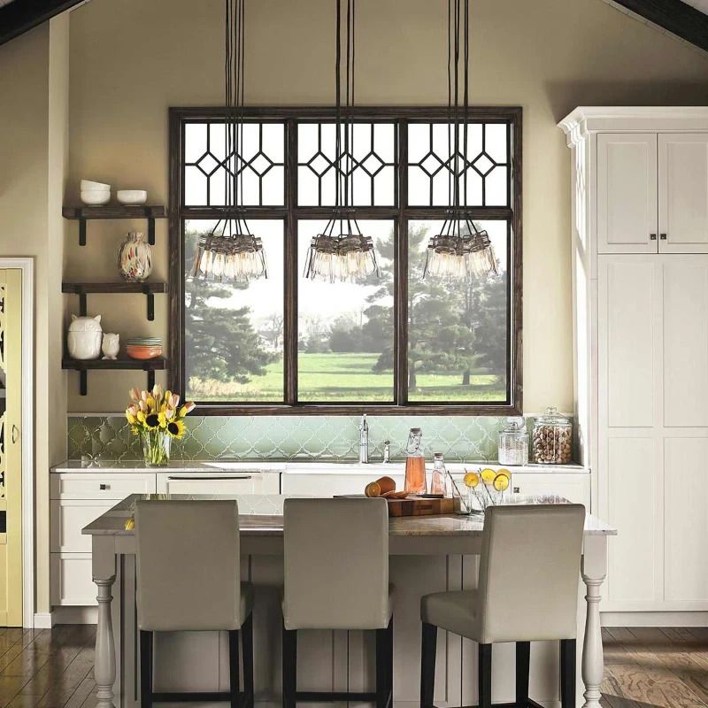 Kichler LED Hanglamp Brinley | 6X E27 Max 60W | Dimbaar | Olde Bronze