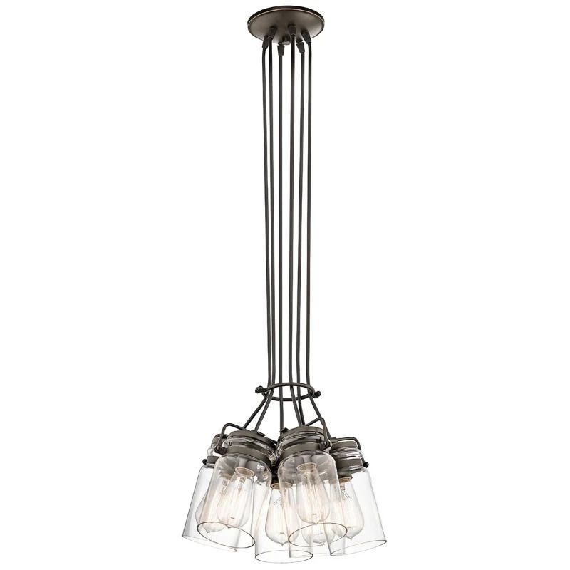 Kichler LED Hanglamp Brinley | 6X E27 Max 60W | Dimbaar | Olde Bronze