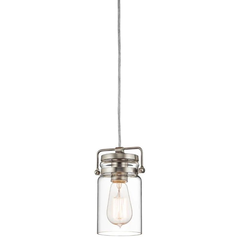 Kichler LED Hanglamp Brinley | 1X E27 Max 60W | Dimbaar | Brushed Nickel