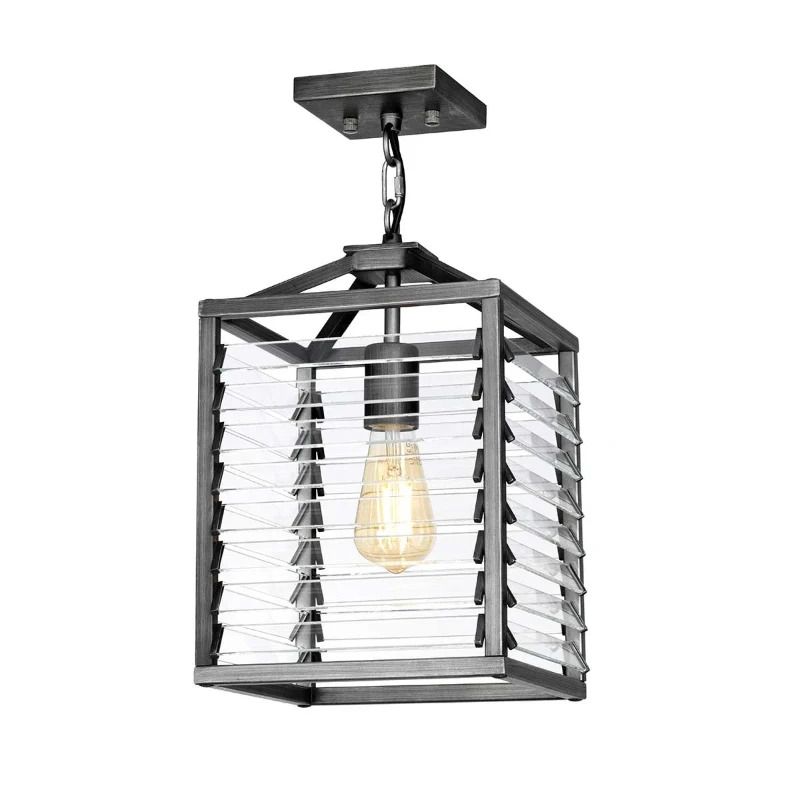 Elstead Lighting LED Hanglamp Louvre | 1X E27 Max 60W | Dimbaar | Painted Gunmetal