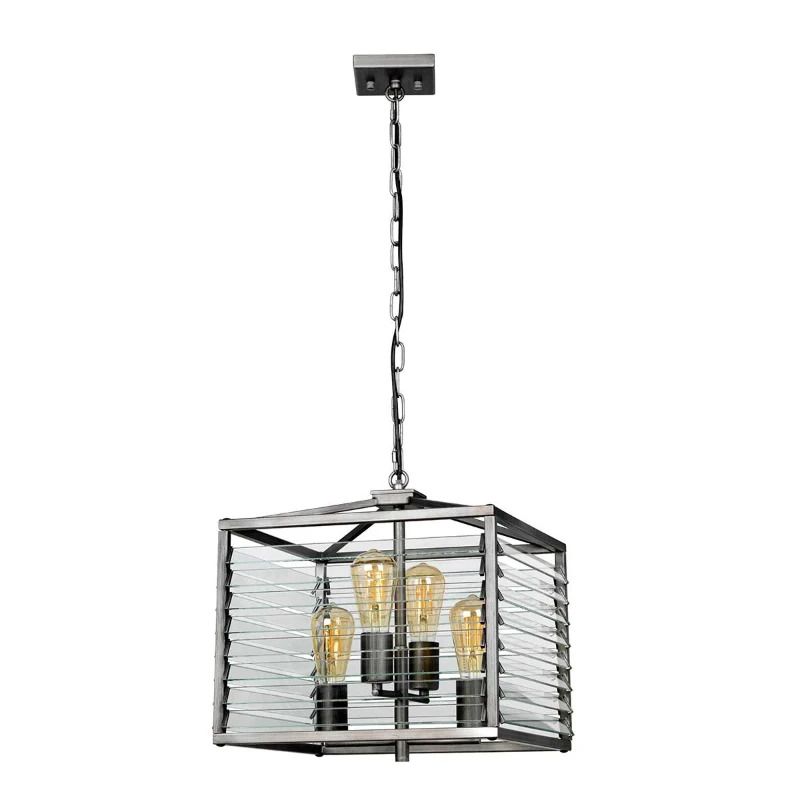 Elstead Lighting LED Hanglamp Louvre | 4X E27 Max 60W | Dimbaar | Painted Gunmetal