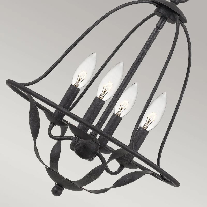 Quoizel LED Hanglamp Bradbury | 4X E14 Max 40W | Dimbaar | Grey Ash