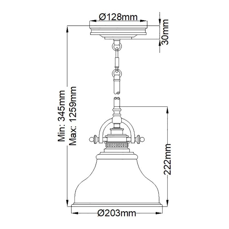 Quoizel LED Hanglamp Emery | 1X E27 Max 60W | Dimbaar | Imperial Silver