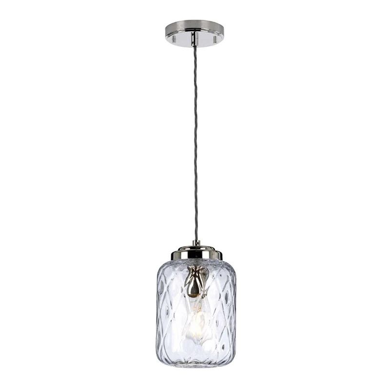 Elstead Lighting LED Hanglamp Sola | 1X E27 Max 60W | Dimbaar | Polished Nickel, Clear Glass