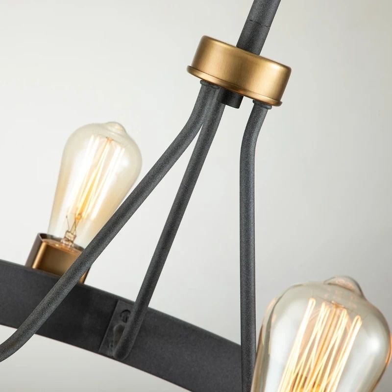 Hinkley LED Hanglamp Silas | 4X E27 Max 60W | Dimbaar | Aged Zinc & Heritage Brass