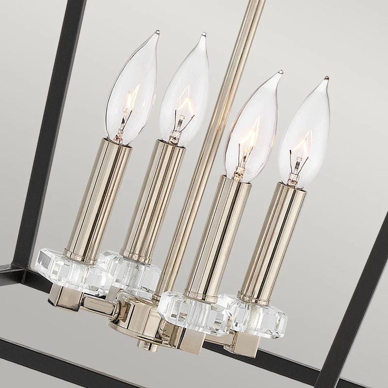 Hinkley LED Hanglamp Stinson | 4X E14 Max 60W | Dimbaar | Black with Polished Nickel