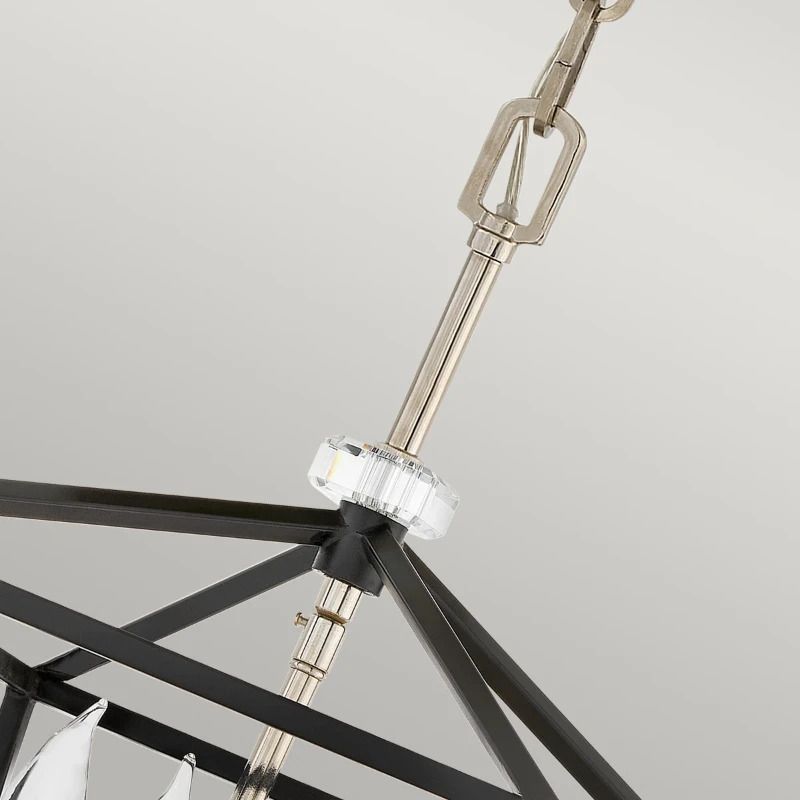 Hinkley LED Hanglamp Stinson | 4X E14 Max 60W | Dimbaar | Black with Polished Nickel