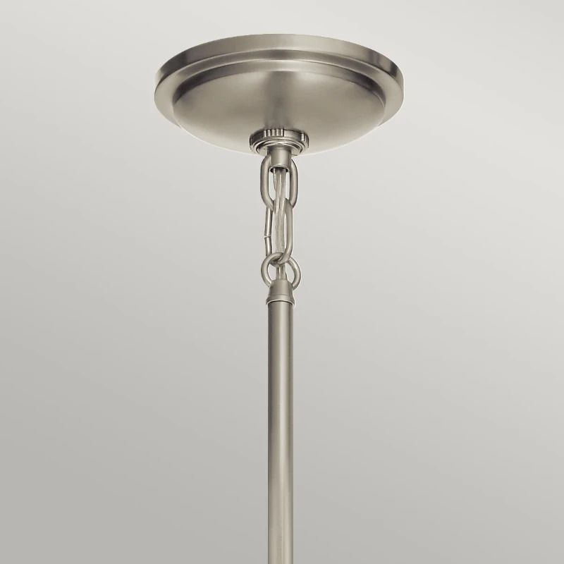 Kichler LED Hanglamp Tollis | 1X E27 Max 40W | Dimbaar | Brushed Nickel & White