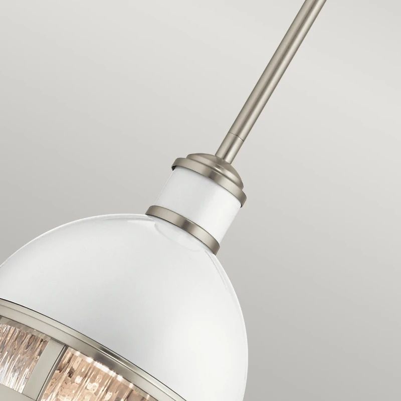 Kichler LED Hanglamp Tollis | 1X E27 Max 40W | Dimbaar | Brushed Nickel & White