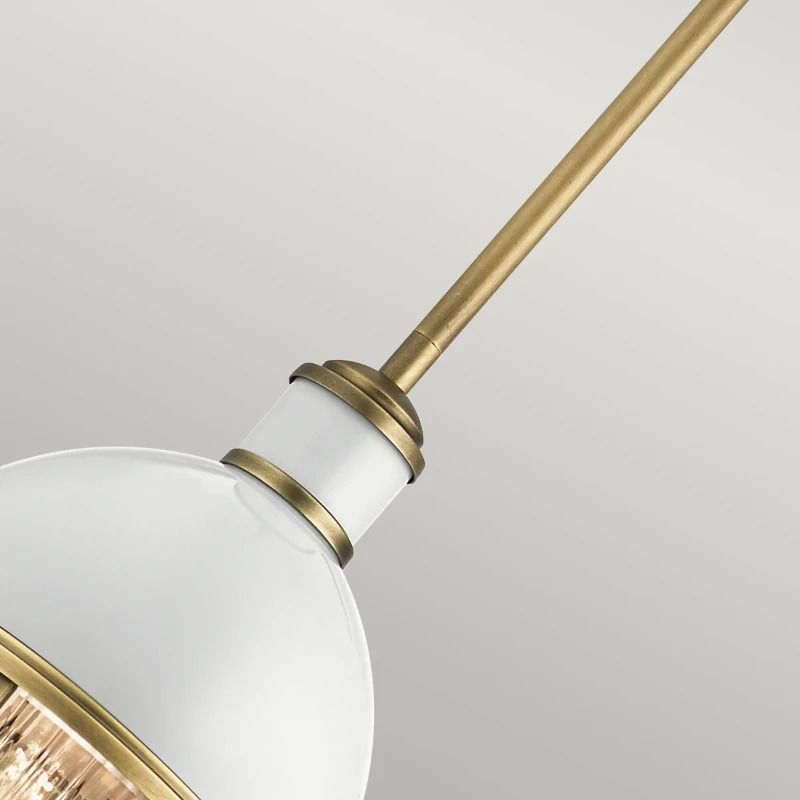 Kichler LED Hanglamp Tollis | 1X E27 Max 40W | Dimbaar | Natural Brass & White
