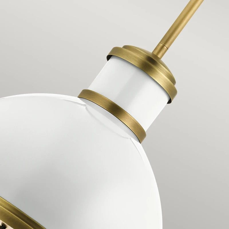 Kichler LED Hanglamp Tollis | 1X E27 Max 40W | Dimbaar | Natural Brass & White
