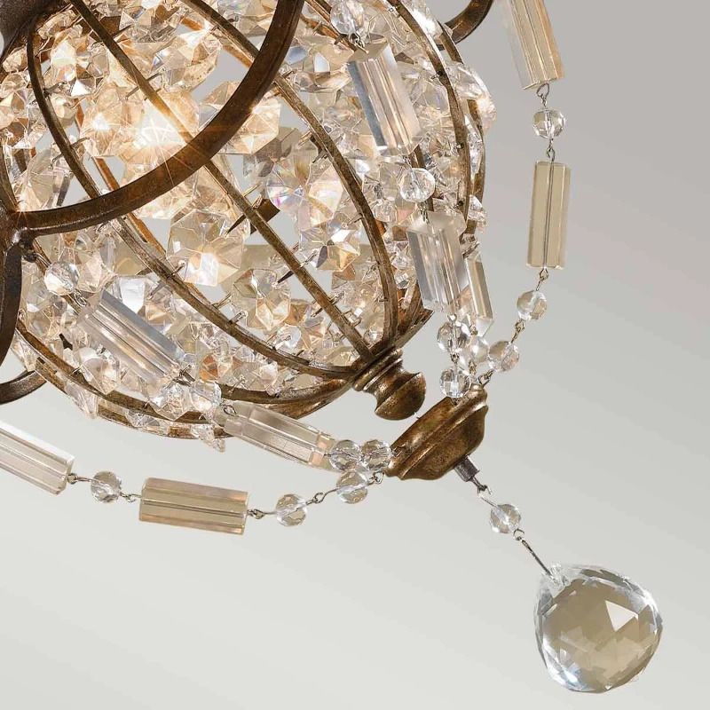 Feiss LED Hanglamp Bellini | 1X E14 Max 60W | Dimbaar | Oxidized Bronze/British Bronze
