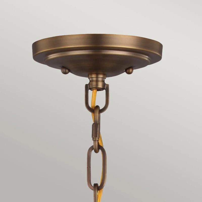 Feiss LED Hanglamp Cadence | 1X E27 Max 60W | Dimbaar | Dark Antique Brass/ Matte Black