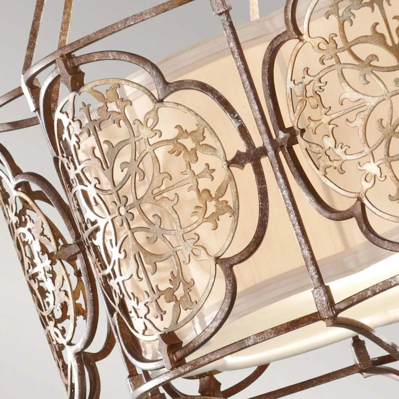 Feiss LED Hanglamp Marcella | 3X E27 Max 60W | Dimbaar | British Bronze/Oxidized Bronze