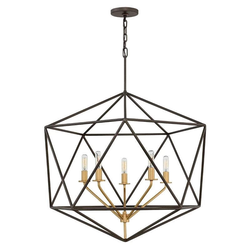 Hinkley LED Kroonluchter | 5X E14 Max 60W | Dimbaar | Matte Bronze and Deluxe Gold