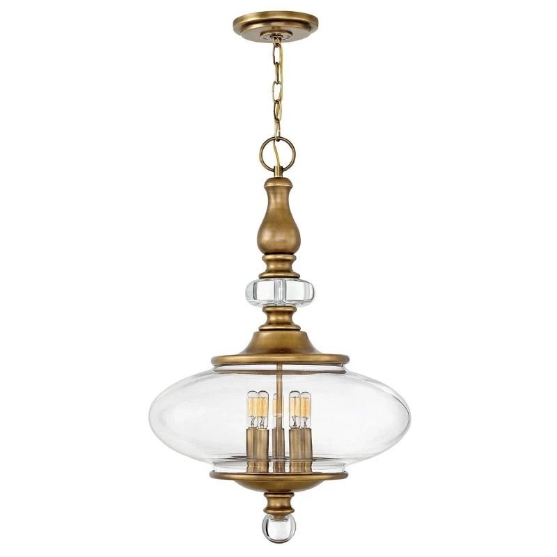 Hinkley LED Hanglamp Wexley | 5X E14 Max 60W | Dimbaar | Heritage Brass
