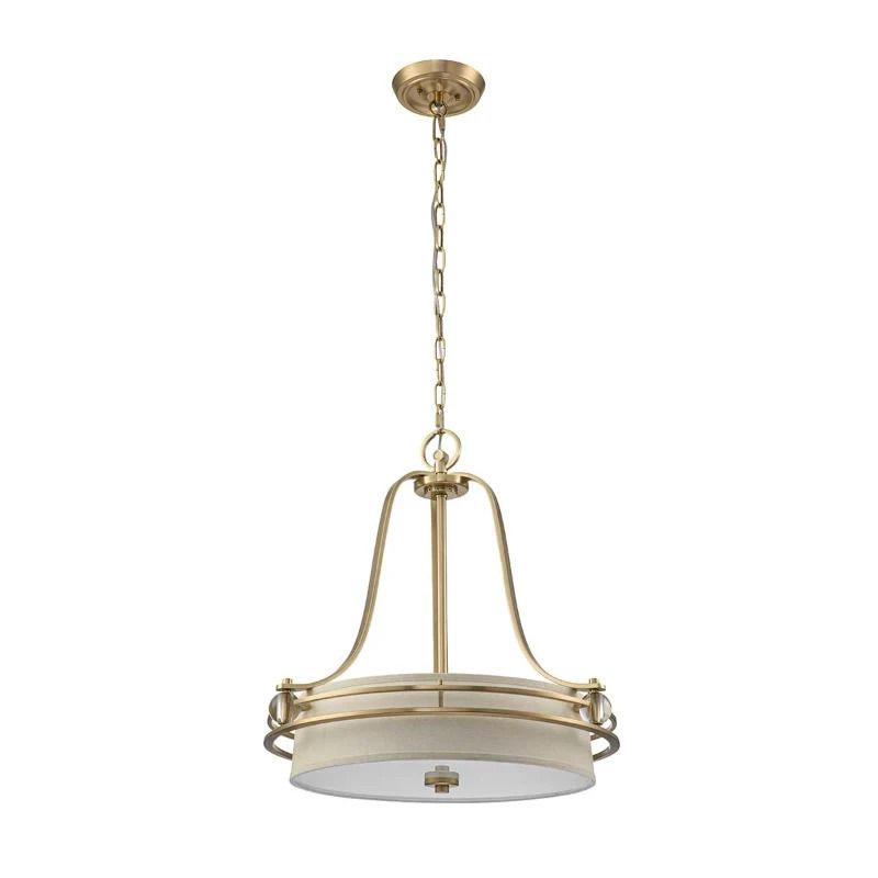 Quoizel LED Hanglamp Gotham | 4X E27 Max 60W | Dimbaar | Brushed Brass