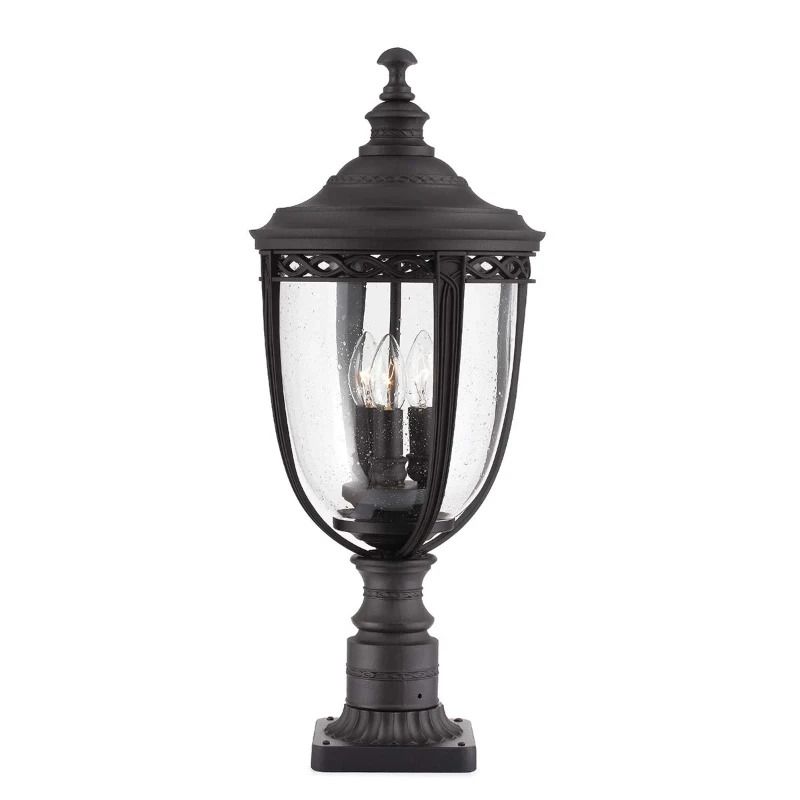 Feiss Mini LED Tuin Pilaar English Bridle | 3X E14 Max 60W | IP44 (Outdoor) | Black