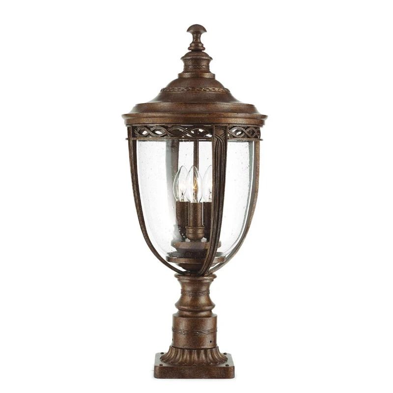 Feiss Mini LED Tuin Pilaar English Bridle | 3X E14 Max 60W | IP44 (Outdoor) | British Bronze