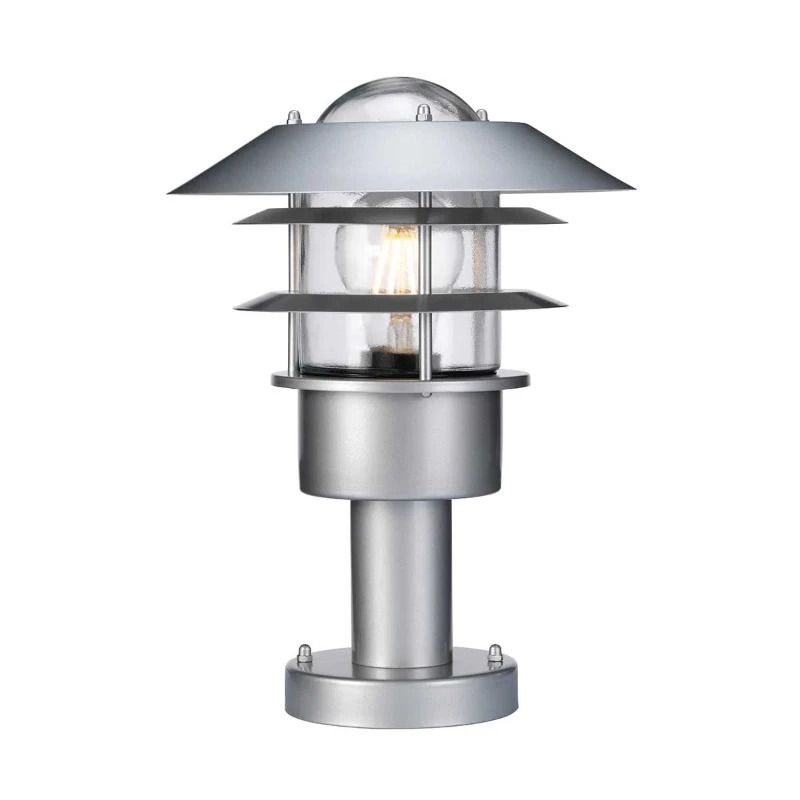 Elstead Lighting Mini LED Tuin Pilaar Helsingor | 1X E27 Max 60W | IP44 (Outdoor) | Silver