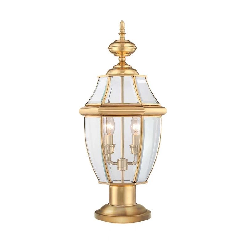 Quoizel Mini LED Tuin Pilaar Newbury | 2X E14 Max 60W | IP44 (Outdoor) | Lacquered Polished Brass