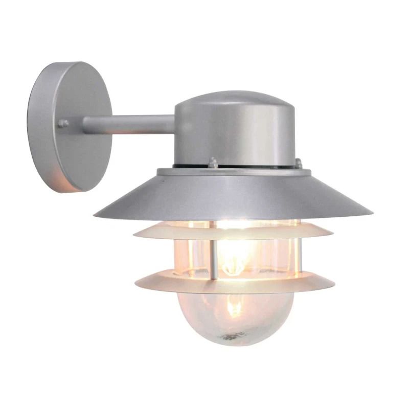 Elstead Lighting LED Wand Buitenlamp Copenhagen | 1X E27 Max 60W | IP44 | Dimbaar | Silver