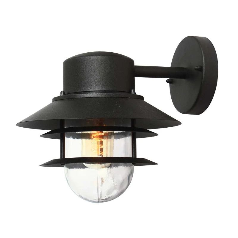 Elstead Lighting LED Wand Buitenlamp Copenhagen | 1X E27 Max 60W | IP44 | Dimbaar | Black